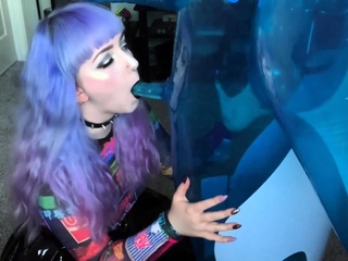 inflatagirl messy inflatable whale cock blowjob xxx video