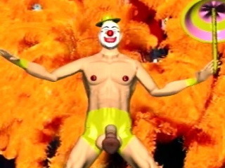 Animated cartoon with circus performers showing their large dicks