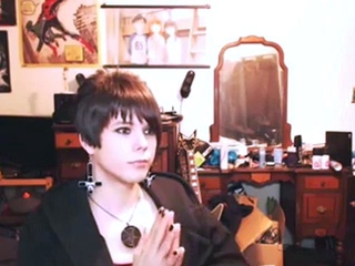 Short-Haired Crossdresser Cutie on Webcam