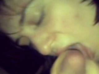 Big-Titted Brunette Blowjob and Facial in a Car