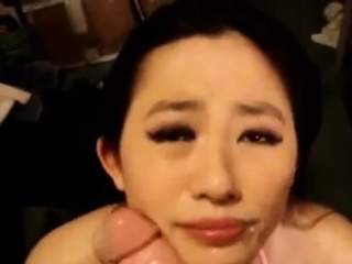 Asian nympho begs for cum on her face