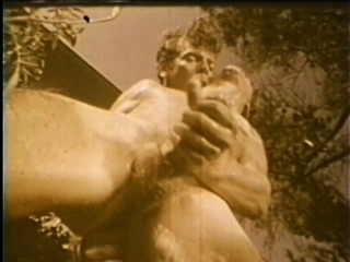 Vintage scene shows some well built men with big hard members