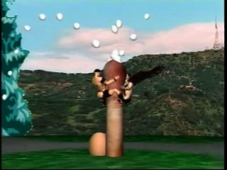 Crazy computer generated studs do some wild midair assfucking