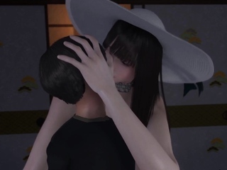 Japanese huge tits 3D MILF handjob